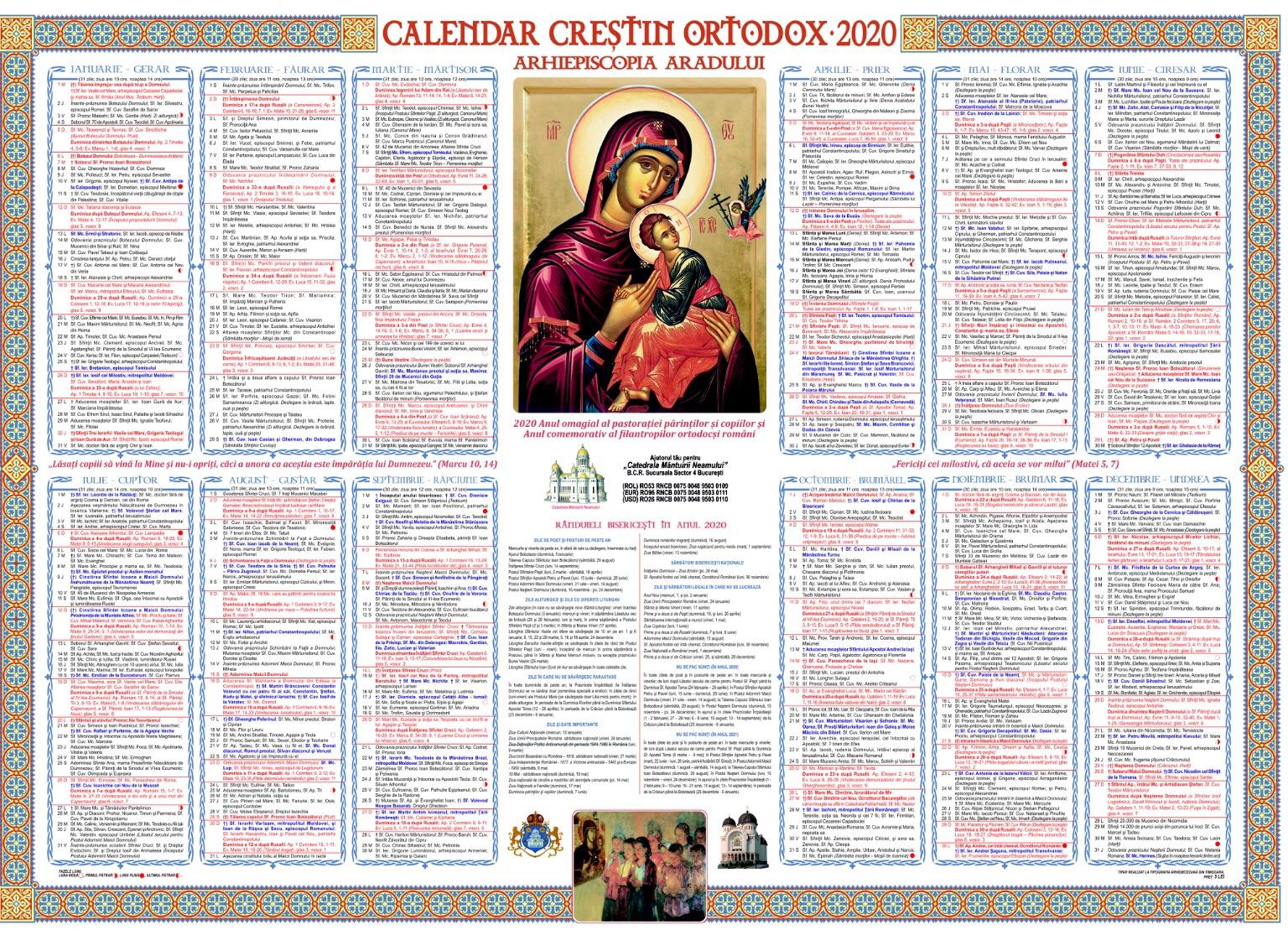 Calendar Ortodox Septembrie 2025