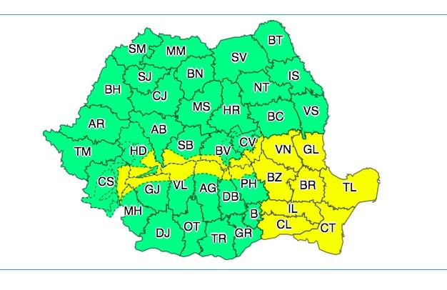 Meteo 6 ianuarie 2020. Cod galben de vreme severă pentru următoarele ore