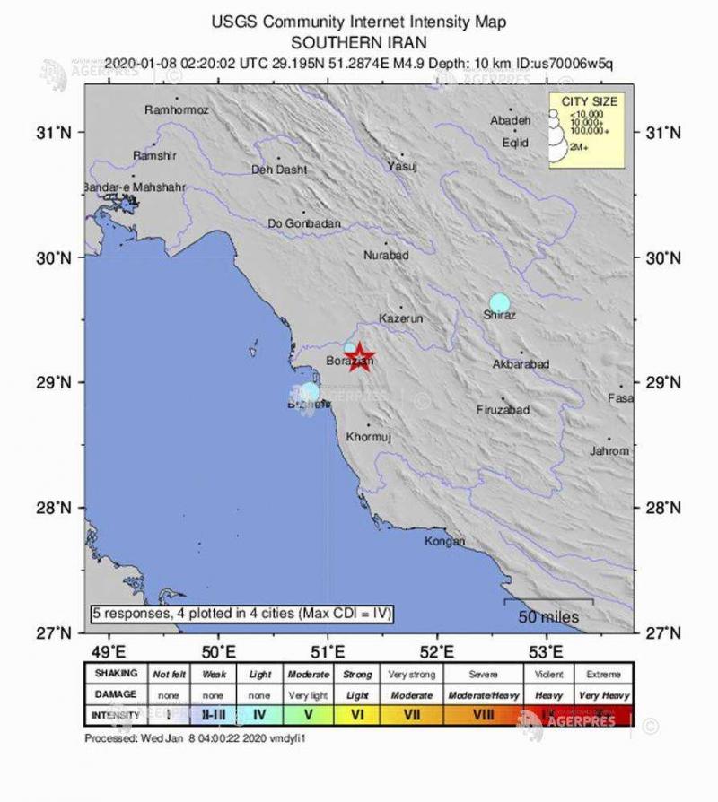 Iranul, lovit de un cutremur puternic, în apropierea centralei nucleare. Sunt cel puțin șapte victime