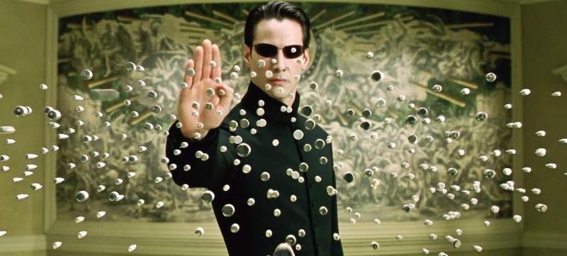 Keanu Reeves, în rolul lui Neo, personajul principal din trilogia "Matrix"