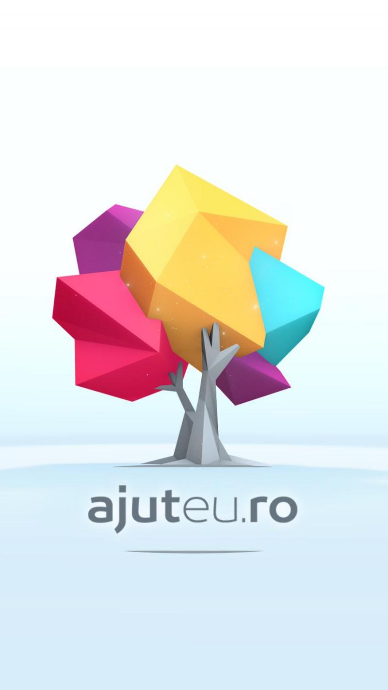 Campania ajut eu, un copac cu mai multe ramuri și frunze în culori diferite.