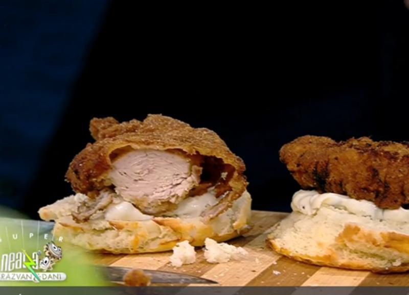 Secțiune dintr-un șnițel de pui