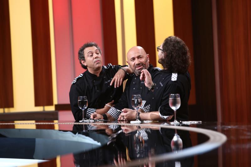 Sorin Bontea, Florin Dumitrescu și Cătălin Scărlătescu, la „Chefi la cuțite”, sezonul 8
