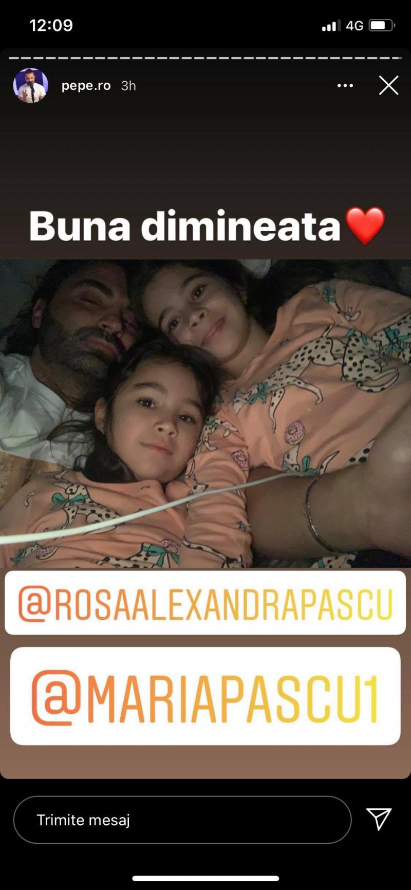 Pepe, imagine cu Rosa și Maria, cele două fetițe ale sale