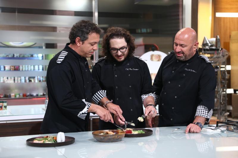 Sorin Bontea, Florin Dumitrescu și Cătălin Scărlătescu, la „Chefi la cuțite”