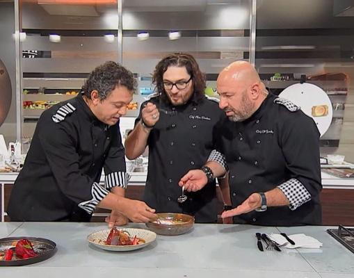 Sorin Bontea, Florin Dumitrescu și Cătălin Scărlătescu, în ediția 41 din sezonul 8 „Chefi la cuțite”