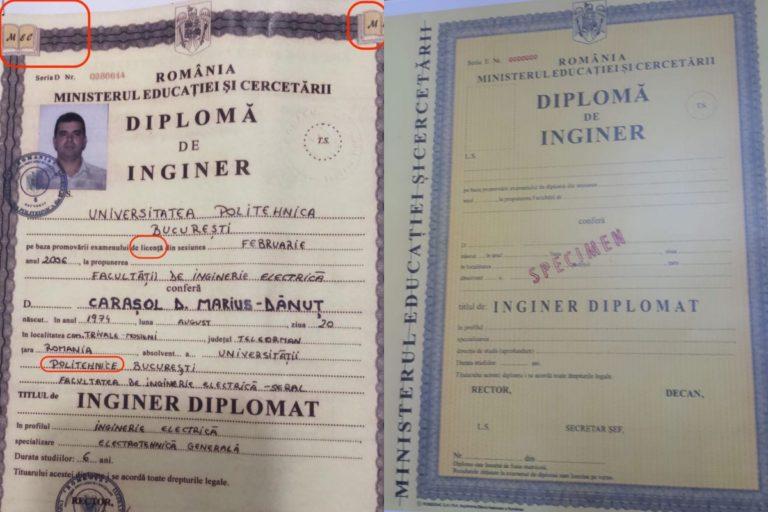 FOTO | Așa arată diploma falsificată a peședintelui Transelectrica, Marius Carașol care a mințit în legătură cu studiile universitare