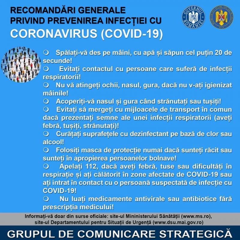 Ultimele informații despre coronavirus în România. Aproape 200 de persoane sunt în carantină, iar alte peste 8.000 sunt monitorizate la domiciliu