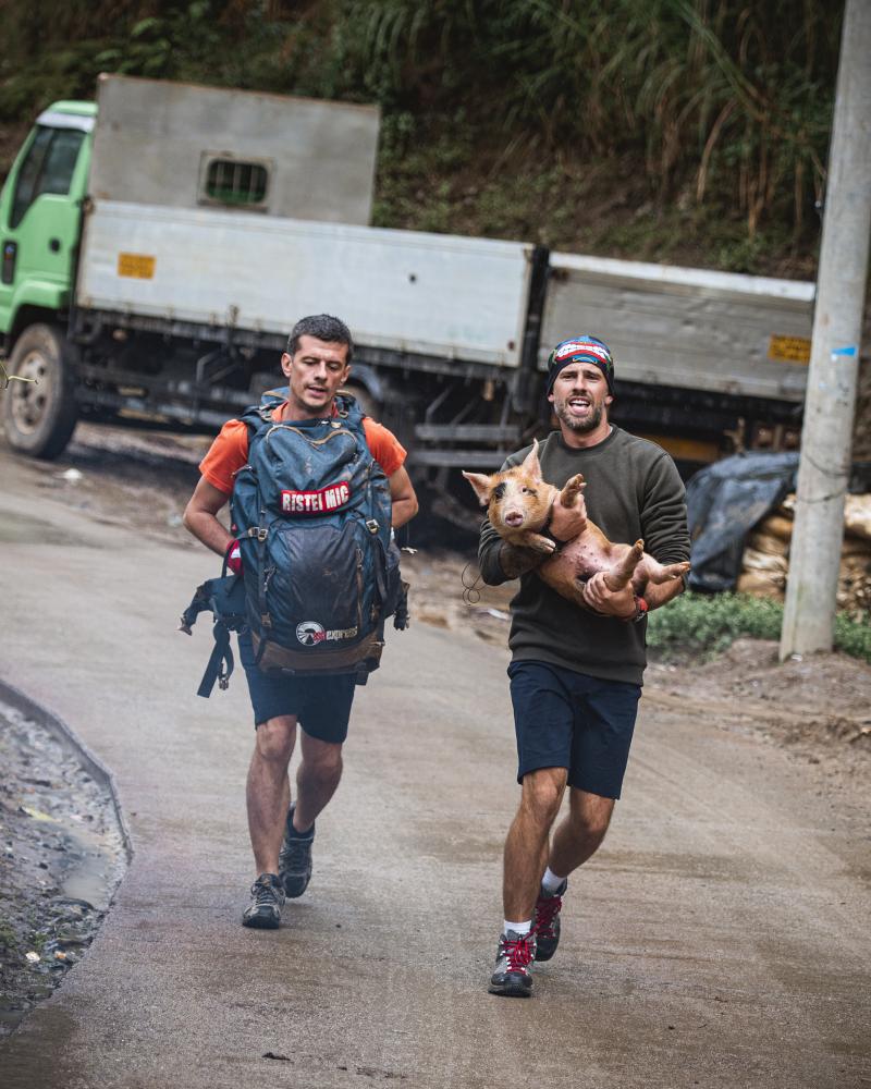 Râzi cu lacrimi! Florin Ristei a vrut să plimbe porcul în lesă, dar a ieșit un show de zile mari