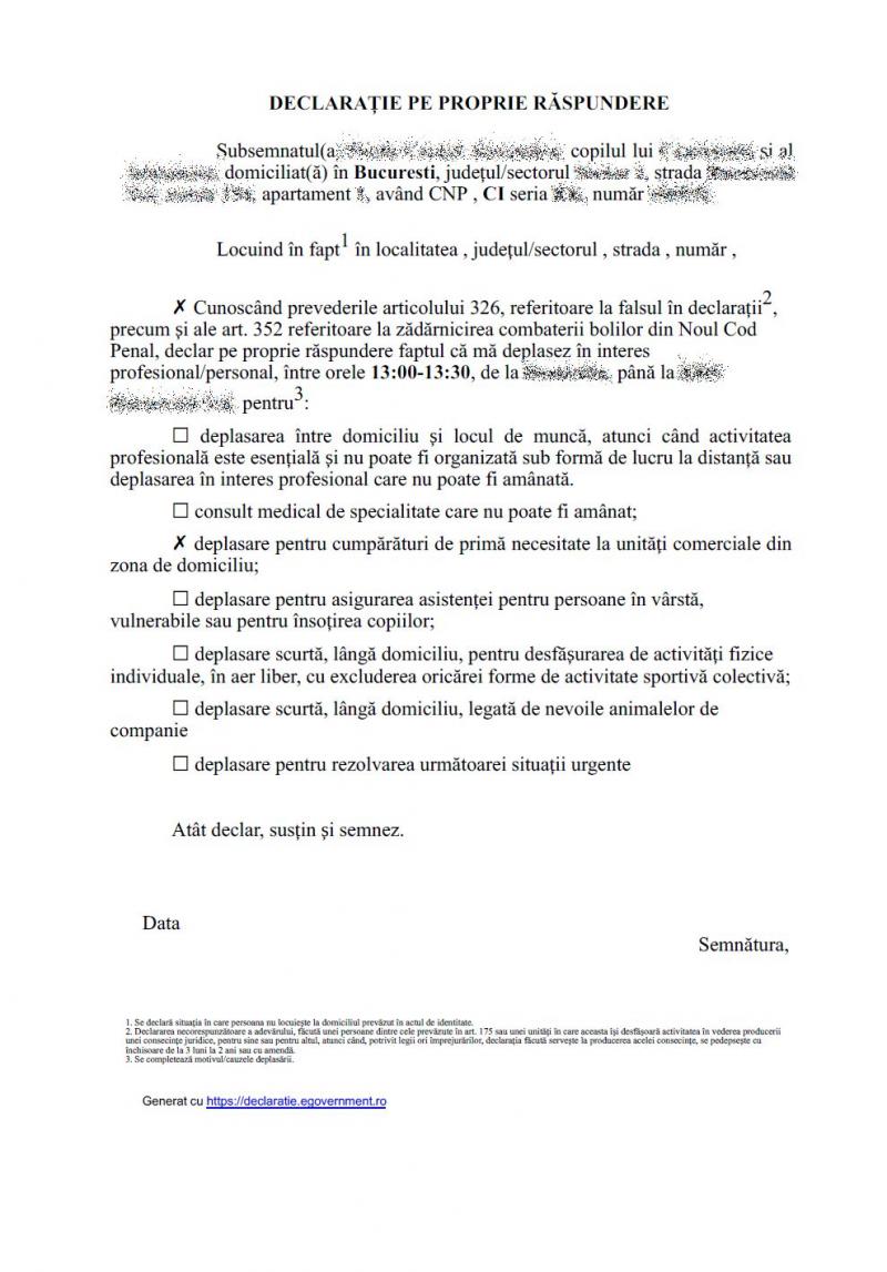 Ai „generat” online declarația pe propria răspundere? Avertisment din partea specialiștilor