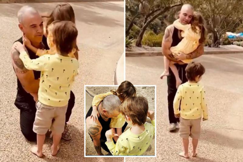 Și-a îmbrățișat copiii după trei săptămâni de carantină! Robbie Williams, filmat într-un moment emoționant: „Tati, suntem atât de fericiţi să te vedem”