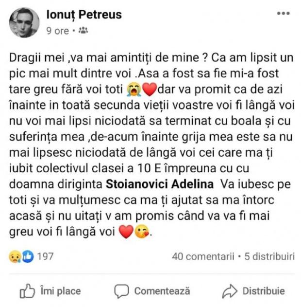 Ionuț a fost adus din Italia ca să moară acasă, la 16 ani! Ce a scris în ultimele ore de viață. Mama lui, mesaj sfâșietor! „Lumina ochilor mei, nu mi-ai spus cum s-a trăiesc fără tine!”