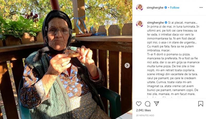 Simona Gherghe, în doliu! Mesaj sfâșietor! „Și ai plecat! N-am fost decât opt inși la înmormântarea ta, cu măști pe față, fără să ne putem îmbrățișa!”