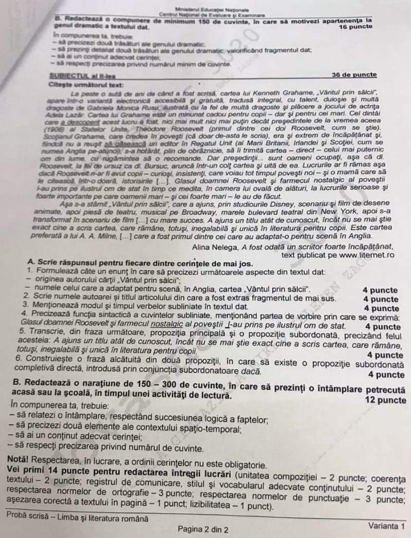 Modele de Subiecte la Evaluarea Națională 2020. Ce a picat anul trecut la Limba Română: Genul dramatic le-a pus probleme elevilor