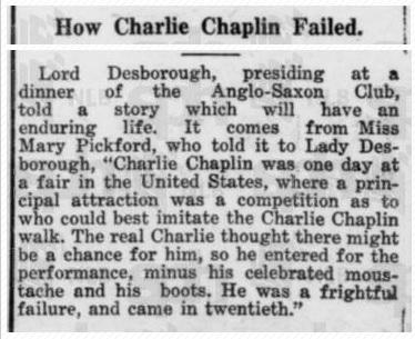 Charlie Chaplin a participat la un concurs de imitat...Charlie Chaplin. A ieșit pe locul 20!