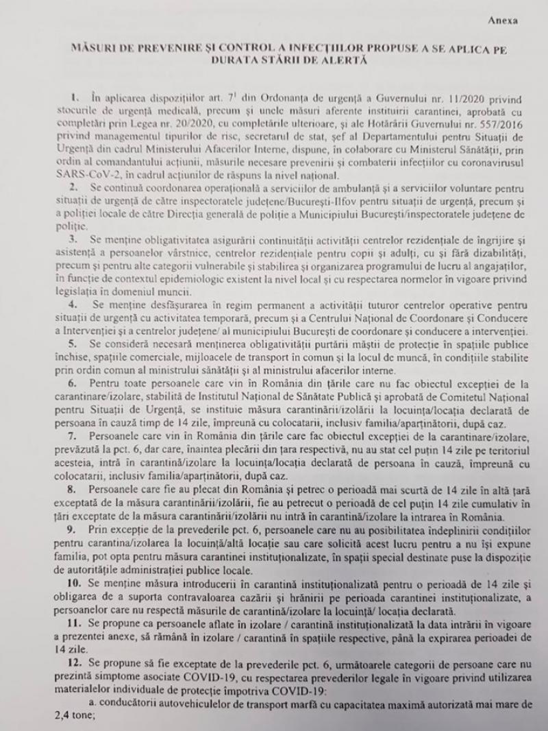 DOCUMENT: A doua stare de alertă începe de miercuri, 17 iunie! Care sunt noile restricții și ce va fi permis