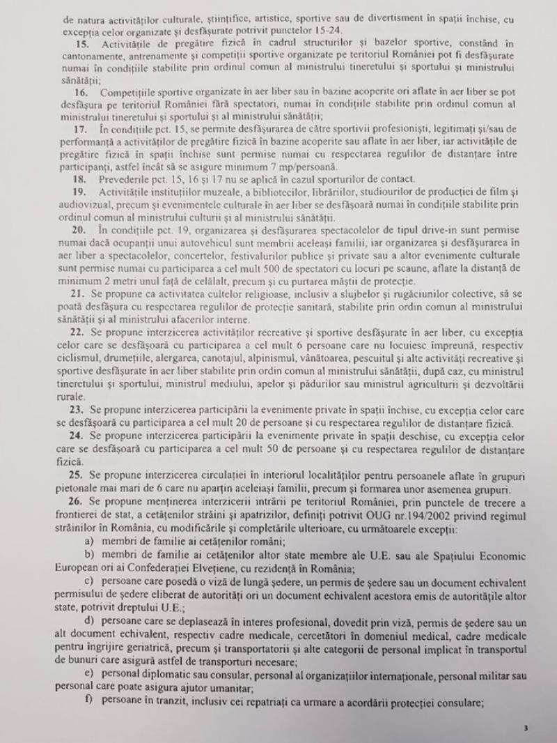 DOCUMENT: A doua stare de alertă începe de miercuri, 17 iunie! Care sunt noile restricții și ce va fi permis