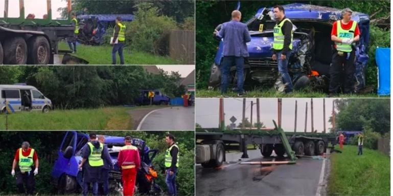 Microbuz cu români, spulberat de un TIR, în Cehia. Mașina s-a făcut bucăți. O femeie a murit pe loc, alți doi sunt în comă