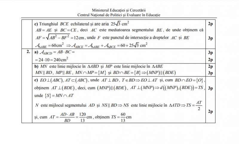Baremul pentru Evaluare Națională 2020, la Matematică, a fost publicat! Cum se rezolvă subiectele, pentru 10 curat! Răspunsurile corecte!