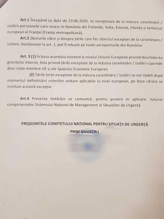 Document oficial. Românii care se întorc din Italia și alte patru țări nu vor mai sta în izolare. De când se aplică măsura
