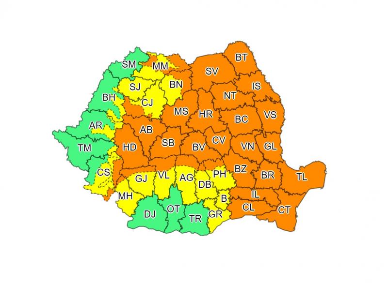 Alertă meteo! Cod portocaliu de ploi și vijelii, în România! Unde se vor rupe norii, în următoarele ore