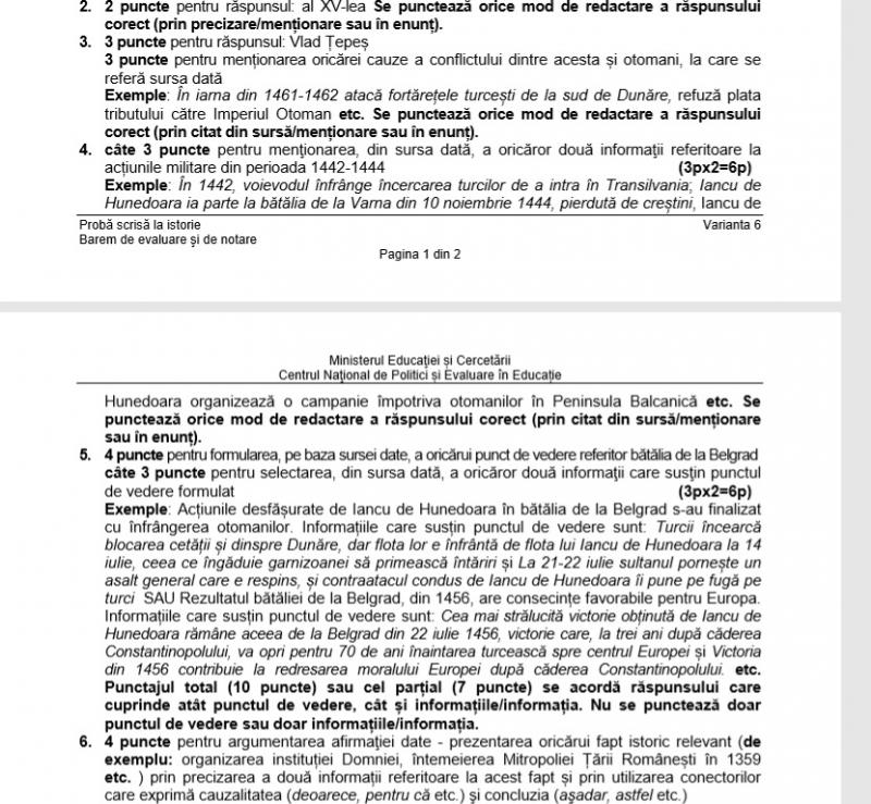 A fost publicat baremul la Istorie. Cum trebuia să rezolvi subiectele pentru a trece cu brio examenul maturității