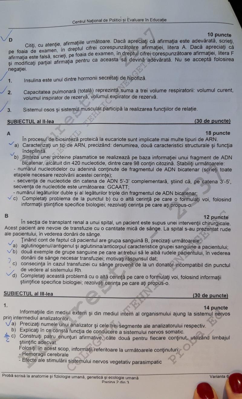 Subiecte Bacalaureat 2020. Proba la alegere. Ce le-a picat elevilor la Biologie și Fizică