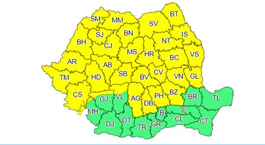 Alertă! Cod portocaliu de ploi, în țară! Unde va fi potop și unde va lovi canicula, în următoarele zile
