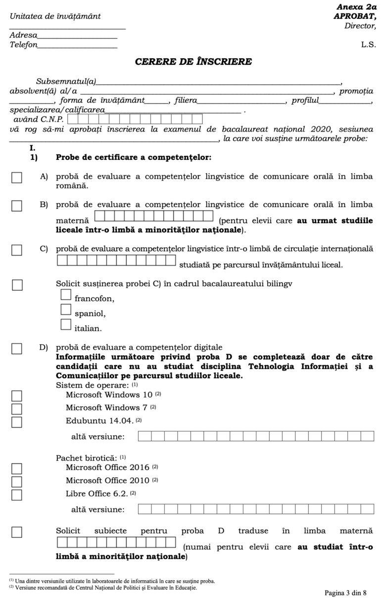 BAC 2020. Au început înscrierile pentru prima sesiune de Bacalaureat. Descarcă acum cererea tip pentru înscrierea la examenul maturității