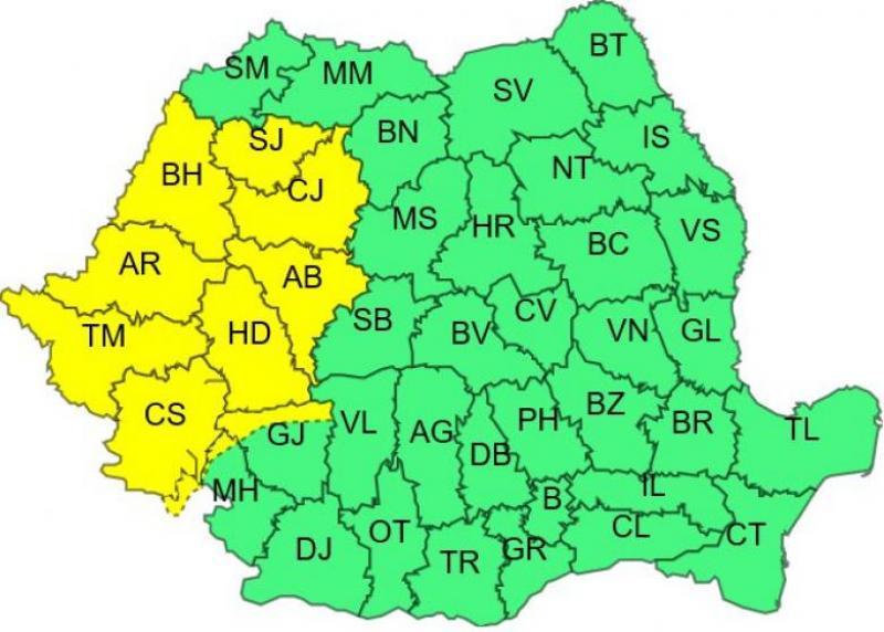 Alertă de la ANM! Cod galben de ploi torențiale și furtuni, în România! Ce zone vor fi afectate, în următoarele ore