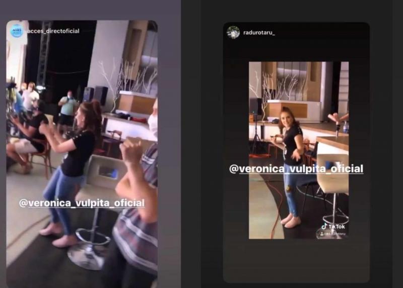 Ce a făcut Vulpița Veronica în culise, în timp ce Mirela Vaida prezenta „Acces Direct”! Imaginile sunt deja pe internet