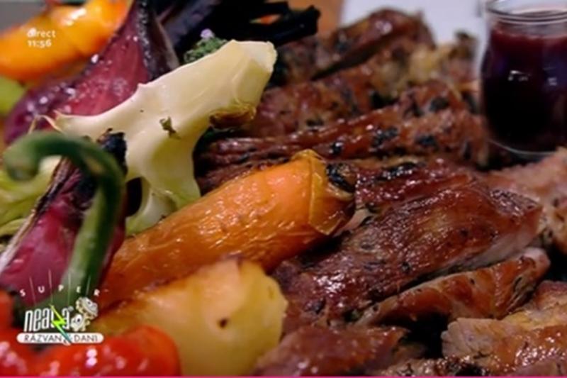 Rețetă de toamnă cu pastramă de berbecuț, legume coapte și must