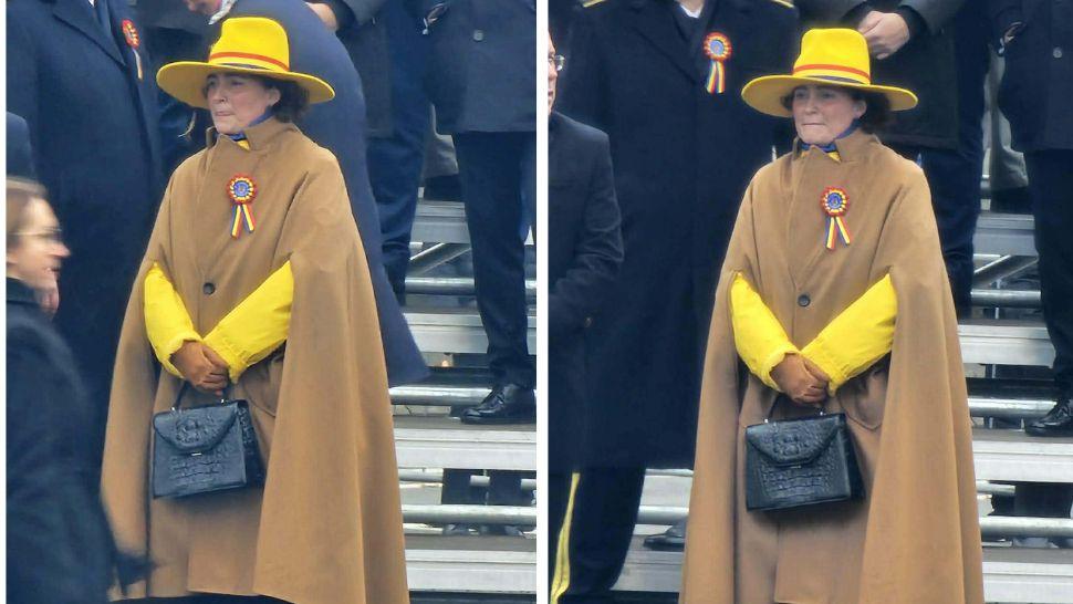 Cine e femeia cu pălărie galbenă care a atras toate privirile la parada de 1 decembrie 2025. Toți ochii au fost îndreptați spre ea