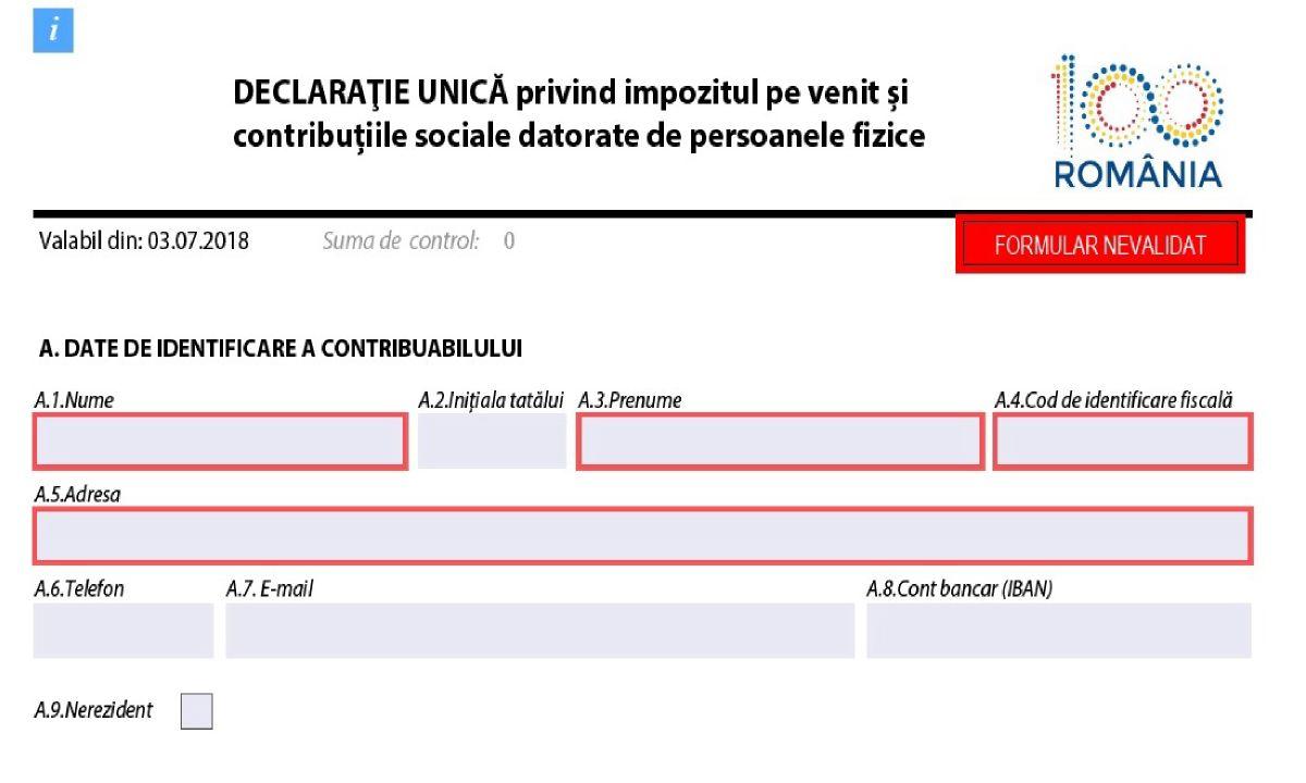 Declaratia 112 model completat