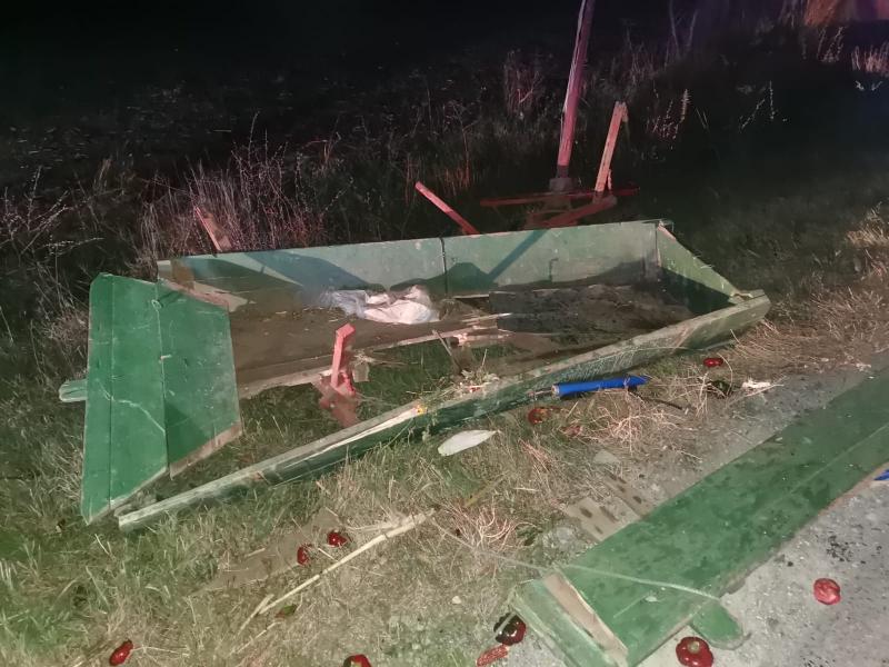 Atelajul a fost distrus în impact