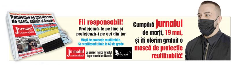 Marți, 19 mai, cumperi Jurnalul și primești gratuit o mască de protecție