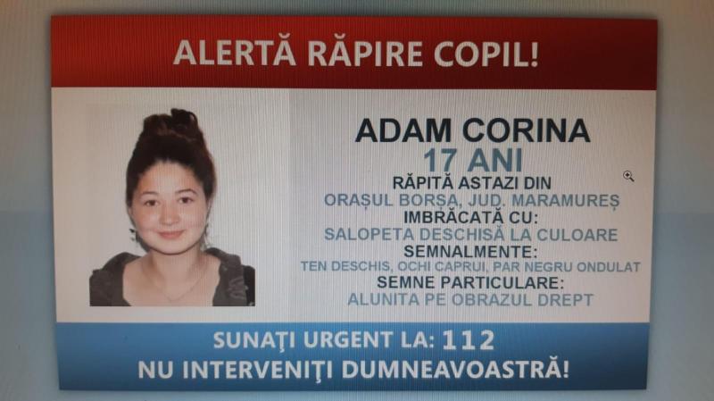 Apelul poliției legat de răpirea Corinei Adam