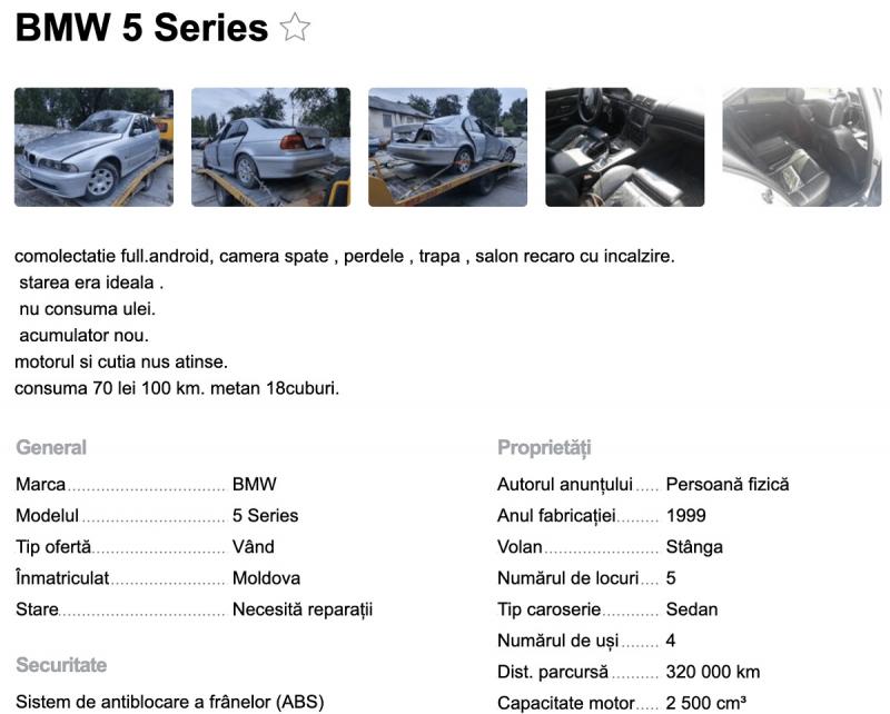 BMW seria 5 de vânzare