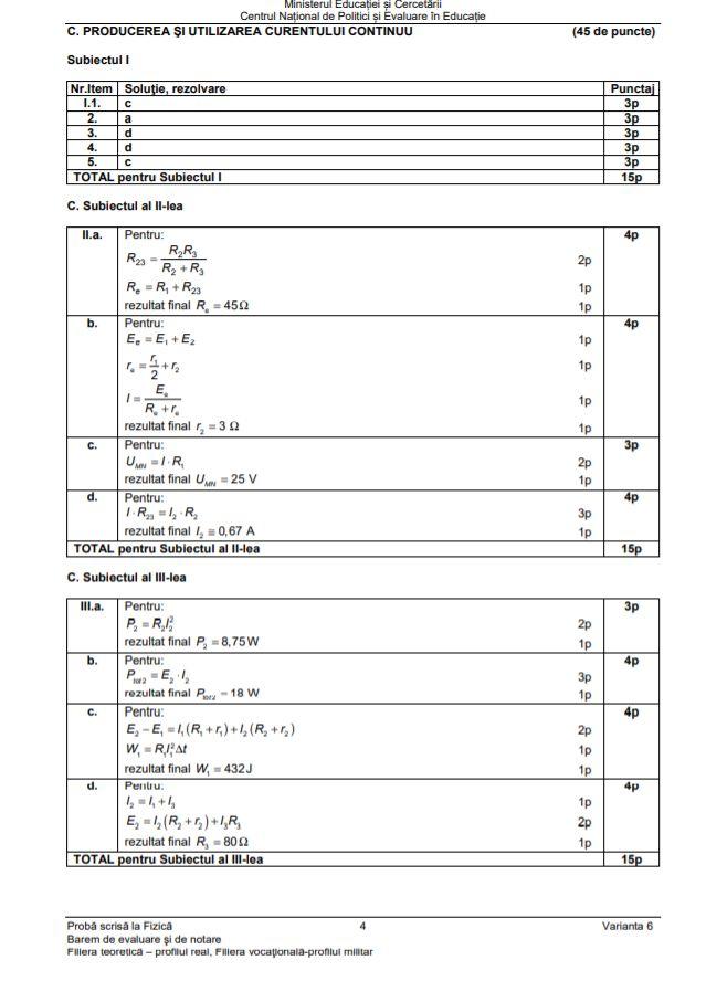 Barem Fizica profil vocational 4