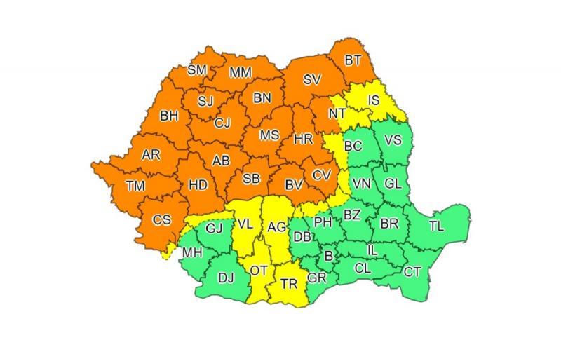Cod portocaliu de vreme rea, 19 august 2020