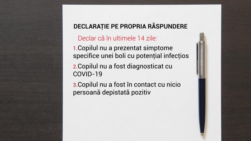 Declarație pe propria răspundere a părinților