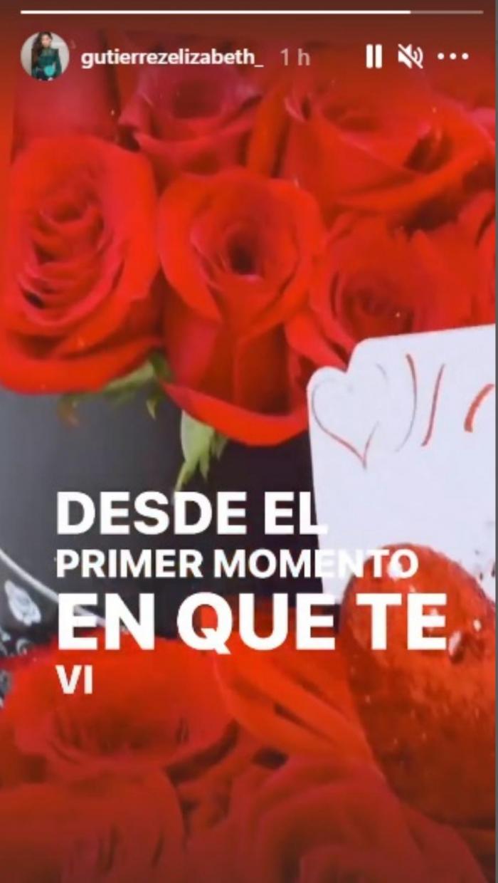 Bucet de trandafiri roșii, imagine postată în InstaStory de către actrița Elizabeth Gutiérrez