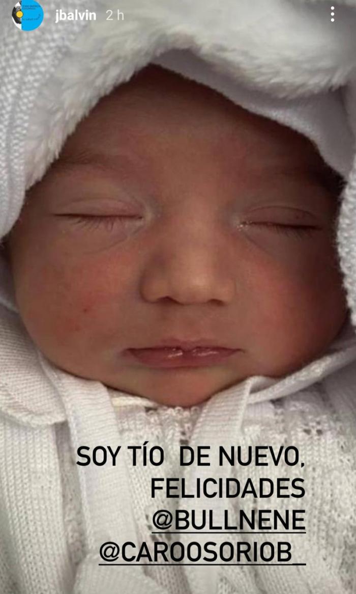 Fotografie cu nepoata lui J Balvin, postată de artist pe Instagram