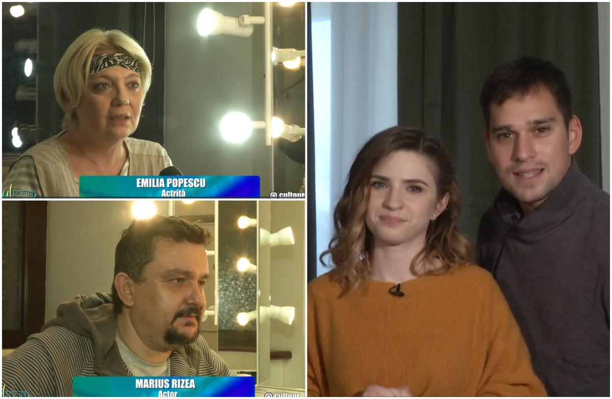 Colaj: Marius Rizea și Emilia Popescu și prezentatorii emisiunii CulTour, Criss și Vlad