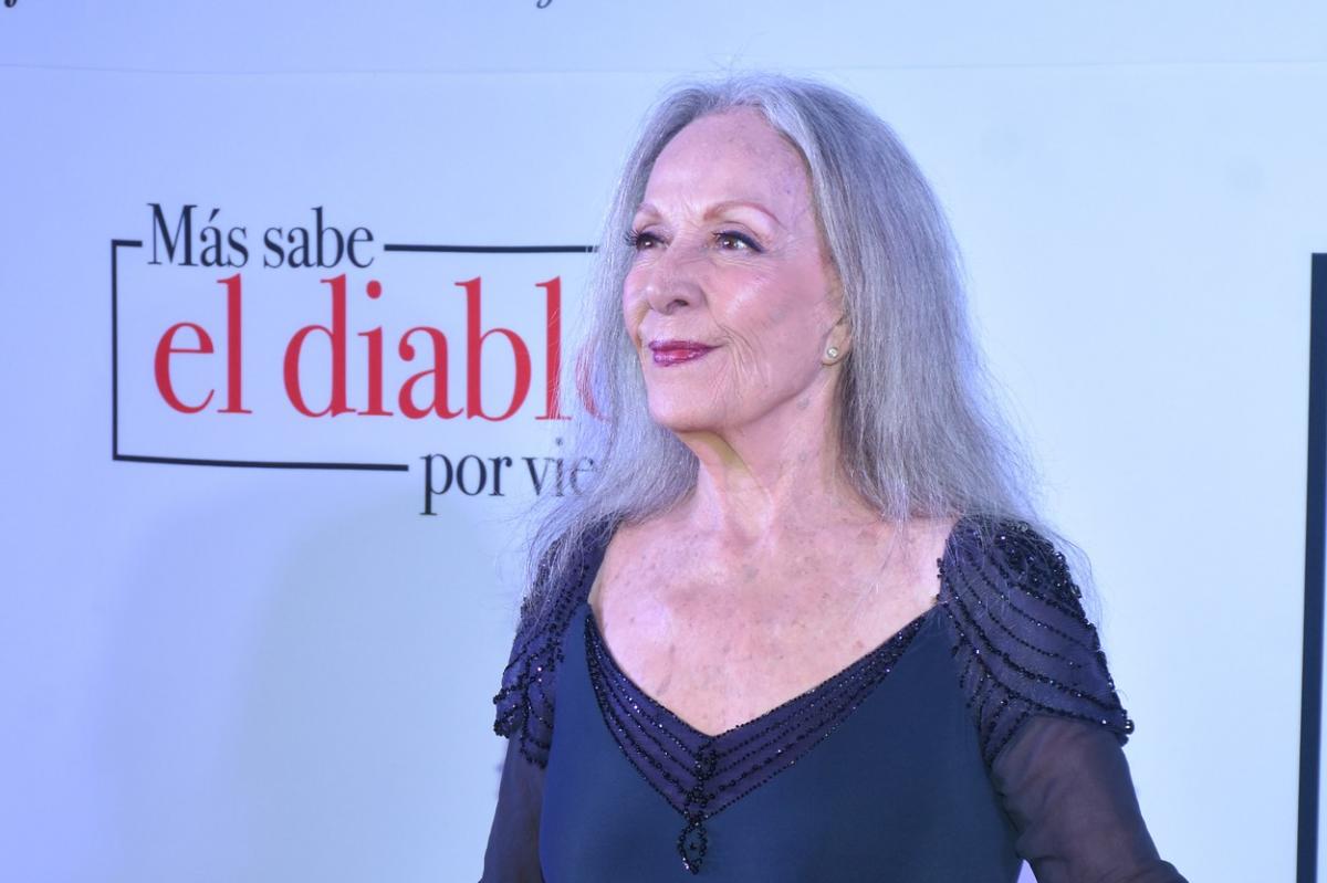 Actrița Isela Vega, la premiera filmului „Mas sabe el diablo”, în 2018