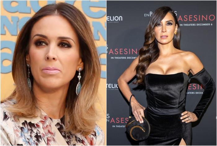 Jacky Bracamontes se uită în depărtare. Are părul desprins și poartă cercei și o rochie cu imprimeu. Elizabeth Gutiérrez este la un eveniment monden, poartă o rochie de seară cu decolteu și ține mâinile în șold