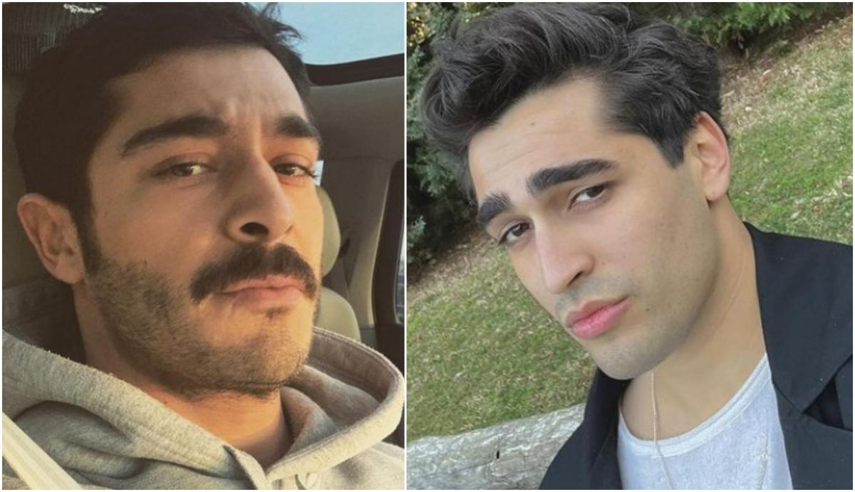 Burak Deniz poartă un hanorac și are mustață, iar Mert Ramazan Demir poartă un tricou alb și un sacou negru