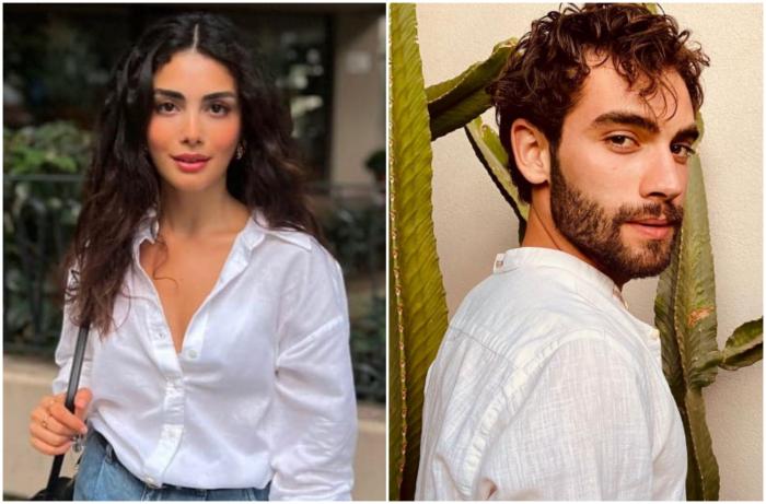 Özge Yağız poartă o cămașă albă și Burak Berkay Akgül poartă o cămașă albă