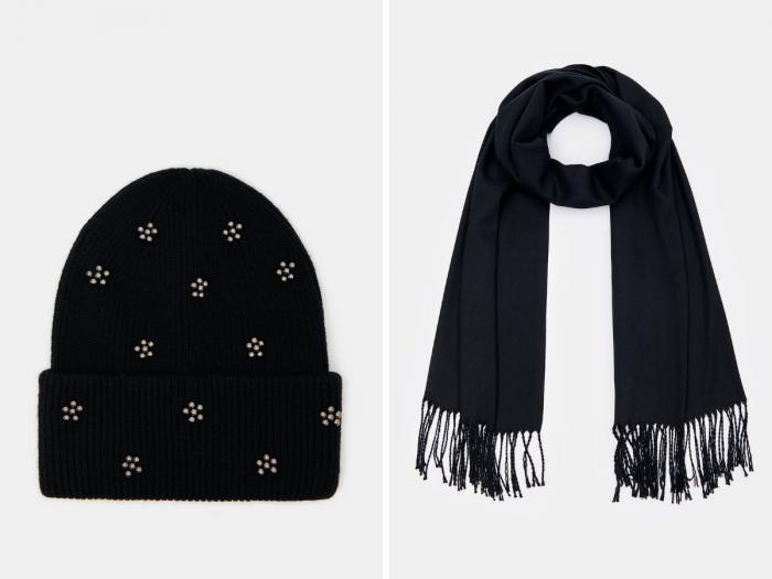 fular și fes de culoare neagră