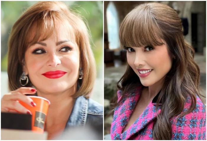 actrița gabriela spanic poartă parul scurt si ruj roșu și actrița marlene favela poartă breton și zâmbește
